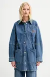 Džínová bunda MUNTHE PRICKLY modrá barva, přechodná, oversize, 252150725204
