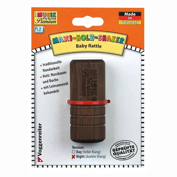 Drevená hrkálka MAXI - tmavá