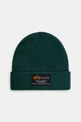 Čepice Alpha Industries Crew Beanie zelená barva, 128924