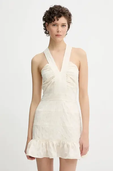 Šaty IRO béžová barva, mini, WM33HORIA