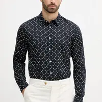 Bavlněná košile Pepe Jeans pánská, tmavomodrá barva, regular, s klasickým límcem, PM309093