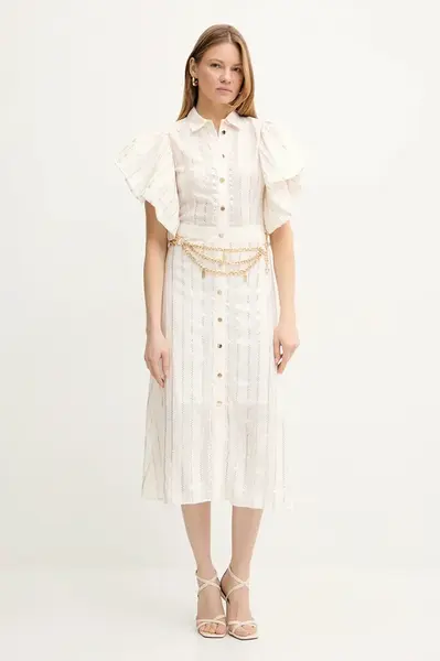 Šaty Fracomina béžová barva, mini, FS25SD3003W403Q7