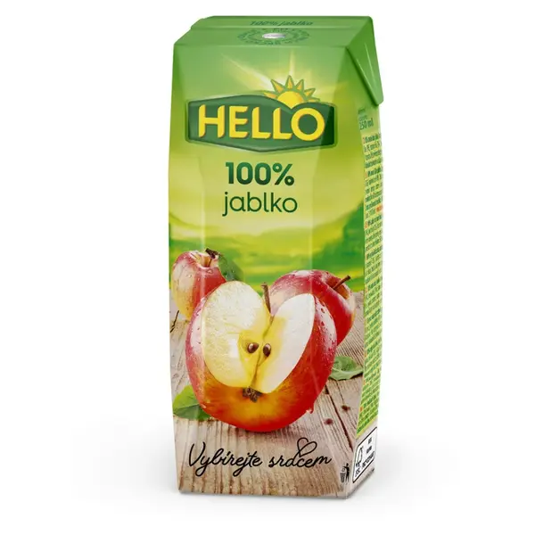 HELLO 100% Jablečná šťáva 250 ml x 18 kusů
