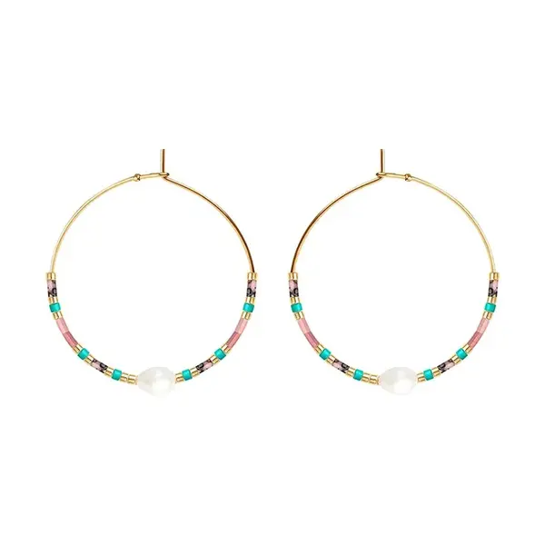 Pozlacené náušnice Lilou 252/35/KOL/MIXKAM/MIXCOL/PEB/PO