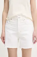 Džínové šortky Tommy Jeans dámské, béžová barva, high waist, DW0DW20093
