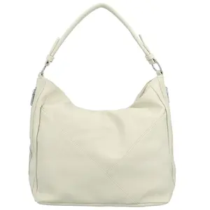 Trendy dámská koženková kabelka na rameno Enwy, krémová