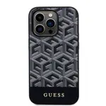 Zadní kryt Guess PU G Cube MagSafe pro Apple iPhone 14 Pro, černá
