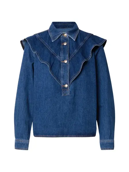 MOS MOSH Blúzka  modrá denim