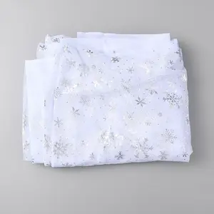 Snowflake Pattern Polyester Mesh Fabric