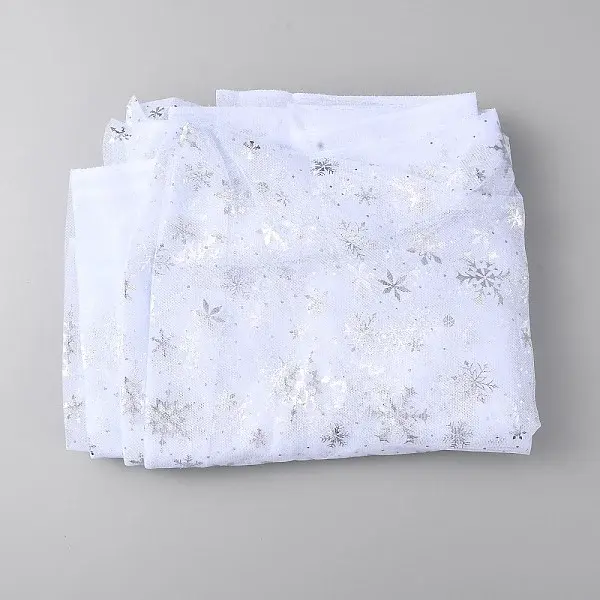 Snowflake Pattern Polyester Mesh Fabric