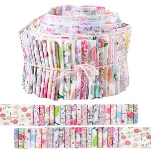 Flower Pattern Cotton Quilting Stripss Fabric