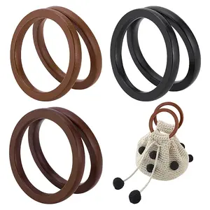 6Pcs 3 Colors Wood Bag Handle