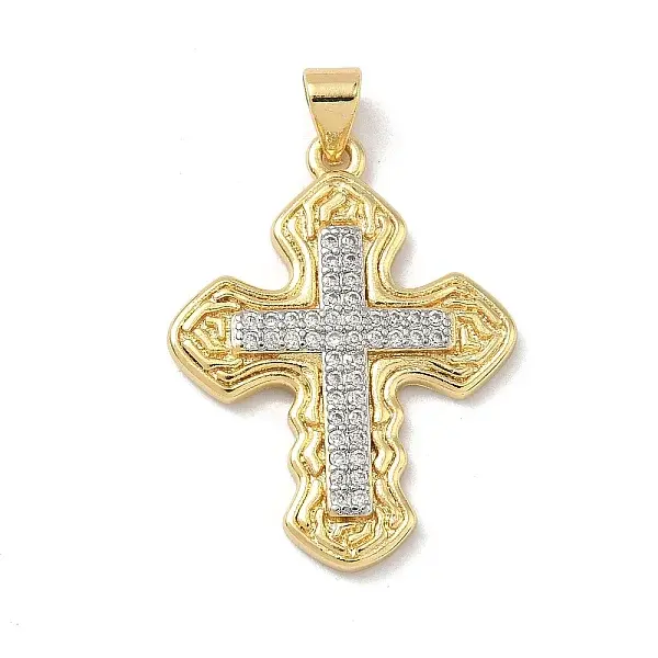 Brass Micro Pave Clear Cubic Zirconia Pendants