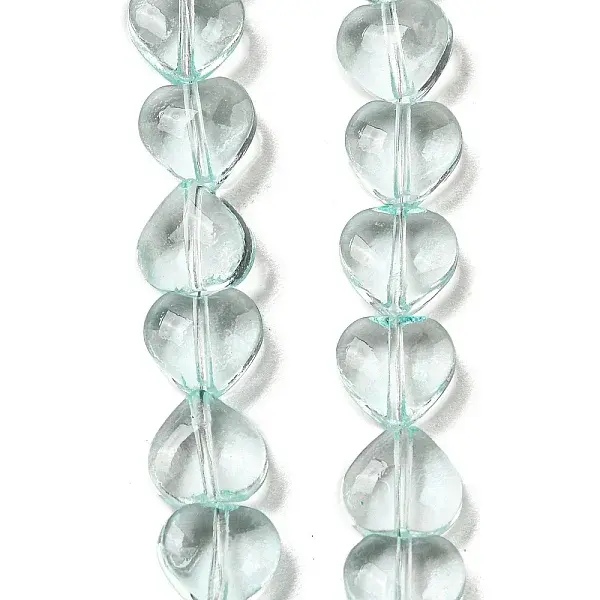 Baking Paint Transparent Glass Beads Strands