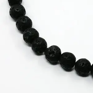 Synthetical Lava Rock Round Beads Strands