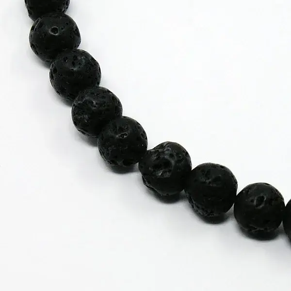 Synthetical Lava Rock Round Beads Strands