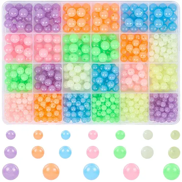 19 colors Luminous Acrylic Beads