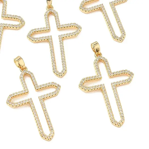 Brass Micro Pave Cubic Zirconia Pendants