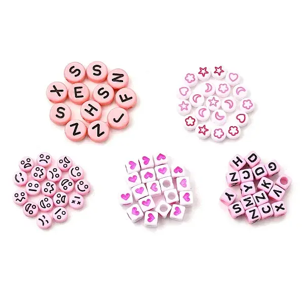 200Pcs  Opaque Acrylic Beads