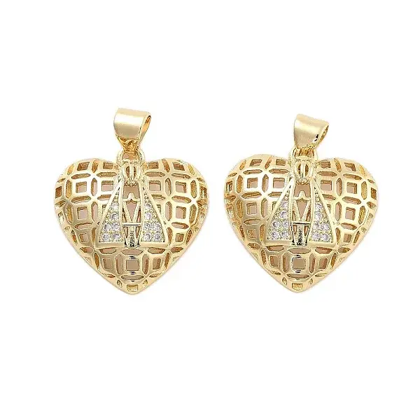 Brass Pave Clear Cubic Zirconia Pendants