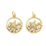 Brass Micro Pave Cubic Zirconia Pendants