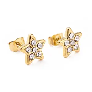 Crystal Rhinestone Star Stud Earrings
