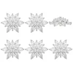 6Pcs Brass Shank Buttons Micro Pave Cubic Zirconia