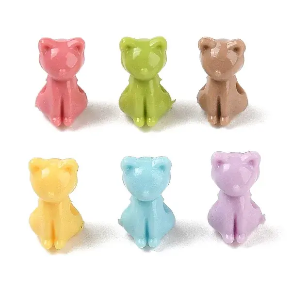 Opaque Acrylic Kitten Beads