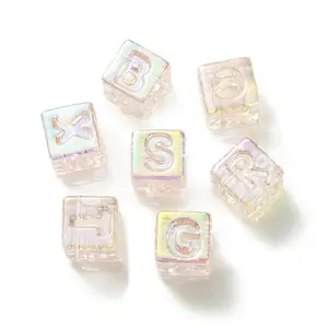 UV Plating Rainbow Iridescent Acrylic Beads