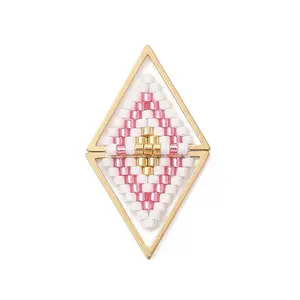 Glass Seed Beaded Connector Charms