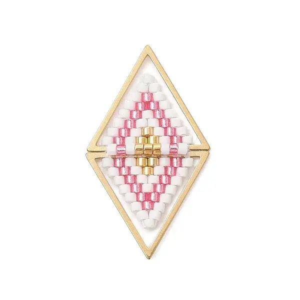 Glass Seed Beaded Connector Charms