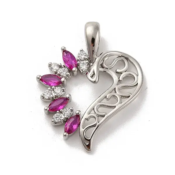 Brass Micro Pave Cubic Zirconia Pendants