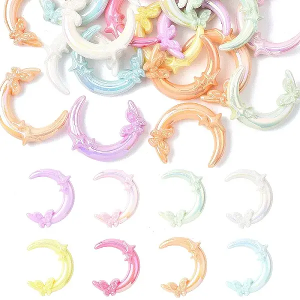 20Pcs Opaque UV Plating Acrylic Beads