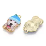 Printed Light Gold Tone Alloy Pendants