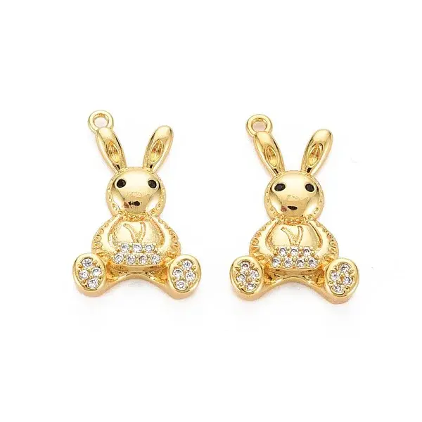 Brass Micro Pave Clear Cubic Zirconia Pendants
