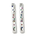 Brass Pave Colorful Cubic Zirconia Connector Charms