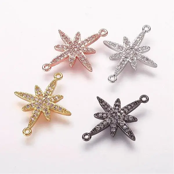 Brass Micro Pave Cubic Zirconia Links