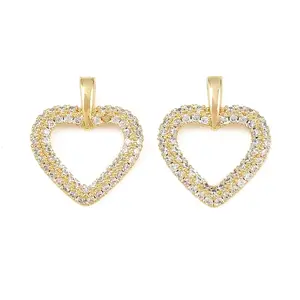 Brass Micro Pave Cubic Zirconia Pendants