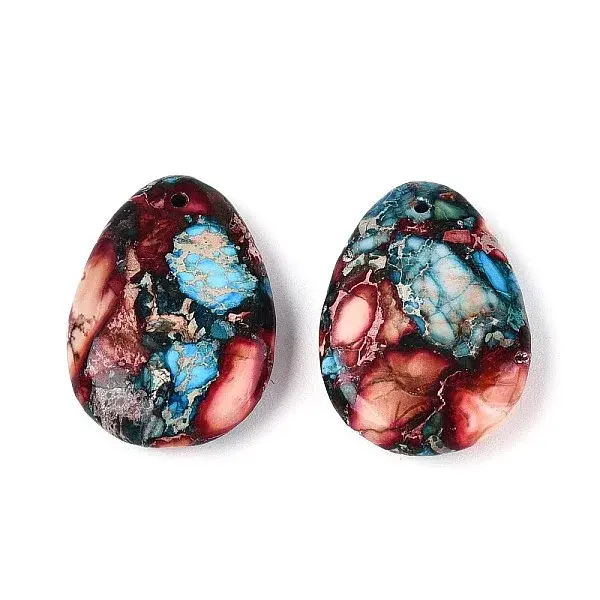 Dyed Natural Imperial Jasper Pendants