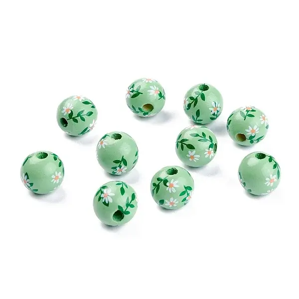 Spray Painted Natural Wood Beads