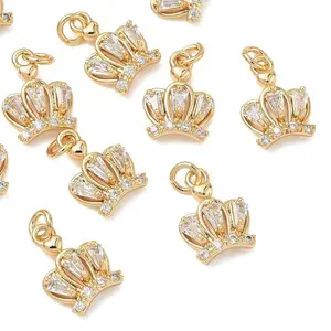 Brass Micro Pave Cubic Zirconia Pendants