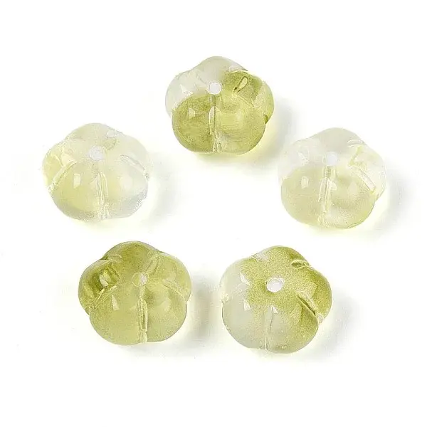 Transparent Glass Flower Beads