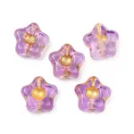 Electroplate and Golden Metal Enlaced Glass Beads