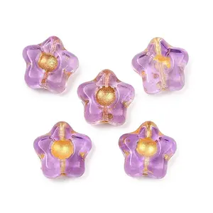 Electroplate and Golden Metal Enlaced Glass Beads