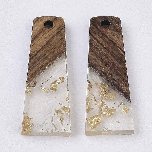 Transparent Resin & Walnut Wood Pendants