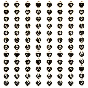 96Pcs 12 Styles Alloy Enamel Pendants