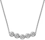 Hot Diamonds Něžný stříbrný náhrdelník s topazy a pravým diamantem Willow DN129
