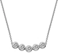 Hot Diamonds Něžný stříbrný náhrdelník s topazy a pravým diamantem Willow DN129
