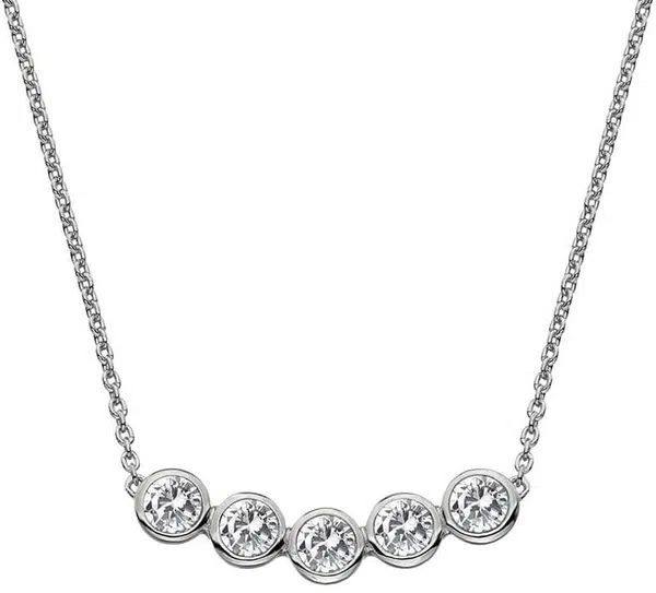 Hot Diamonds Něžný stříbrný náhrdelník s topazy a pravým diamantem Willow DN129
