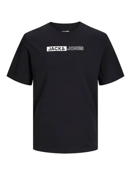 JACK & JONES Tričko  čierna / biela